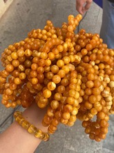 天然欧洲回流工艺老蜜蜜蜡单圈手串鸡油红古董质感全品无杂裂回流