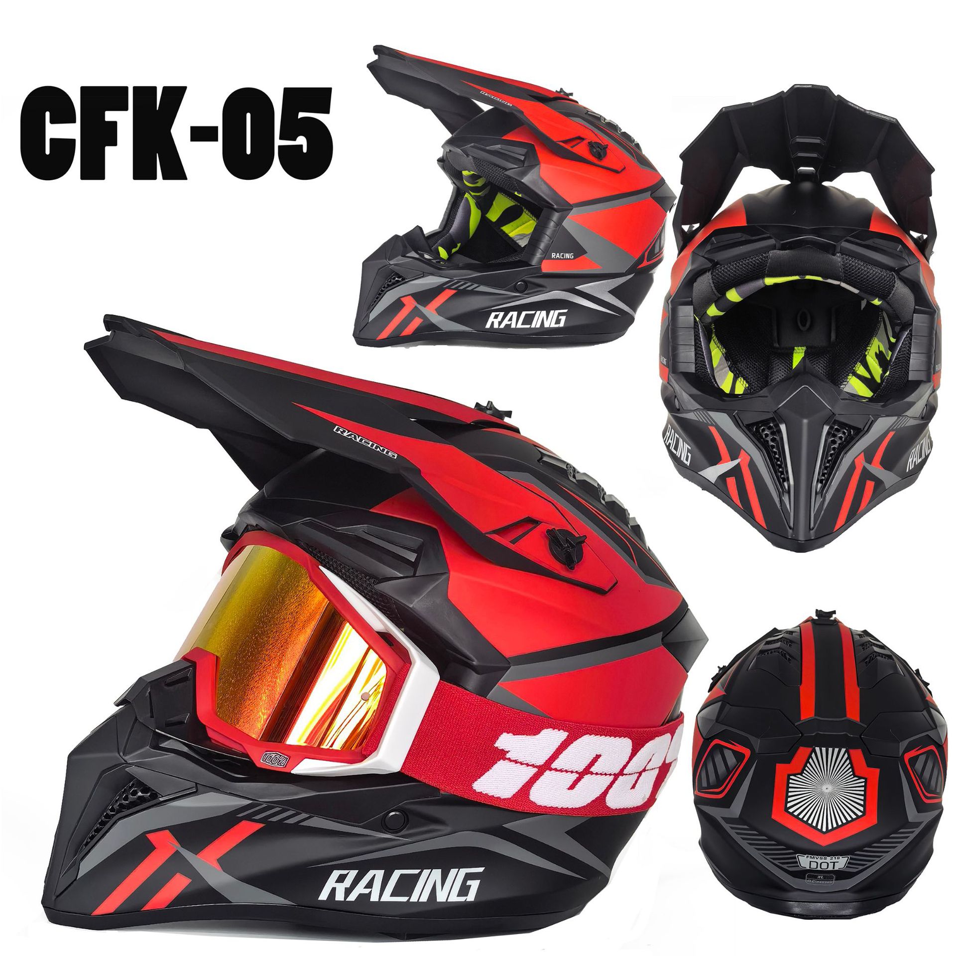 Adult and Children's Motorcycle Helmets Dot Certified Electric Vehicle Bicycle Helmets Off-Road Helmets C Full-Face Motorcycle Helmets