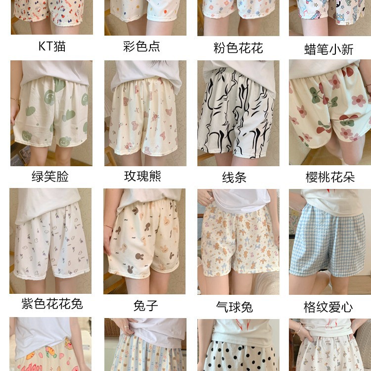 Nuevos pantalones caseros de verano lindos y dulces pantalones cortos casuales delgados de algodón casero de mujeres de tela de dibujos animados comercio exterior al por mayor