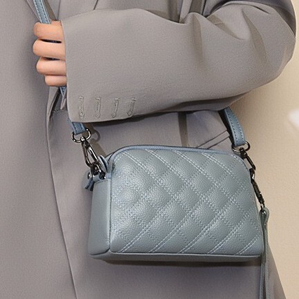 Cross-Border Wholesale Women's Genuine Leather Handbags 2025 Summer New Versatile Quilted Small Shoulder Bag Trendy Must-Have Popular Women's Crossbody Bag