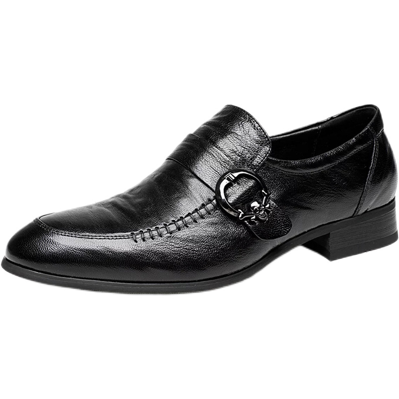 Zapatos de cuero para hombres puntiagudos transfronterizos, ropa formal para hombres, zapatos para hombres de negocios, zapatos casuales británicos puntiagudos, zapatos de trabajo