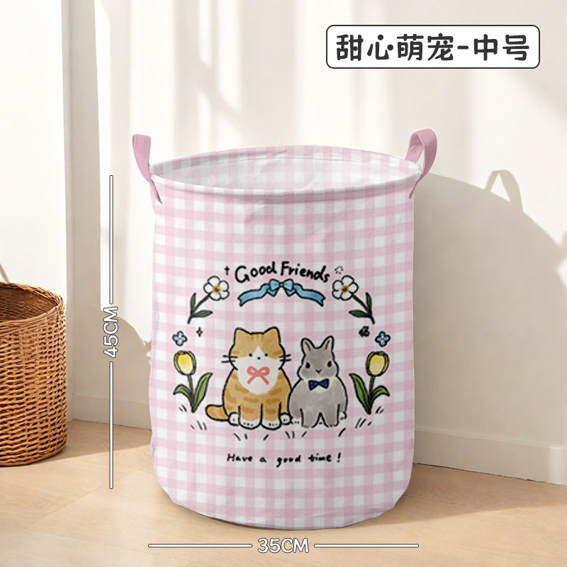 かわいい折りたたみ式汚れた衣類バスケット、見栄えの良い衣類収納バケツ、家庭用大容量ランドリーバスケット、おもちゃ収納バスケット|undefined