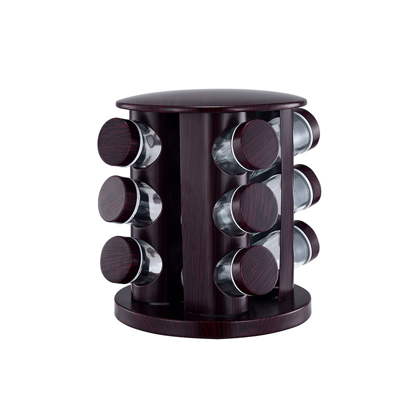 Three-layer round 12 heads-mahogany color