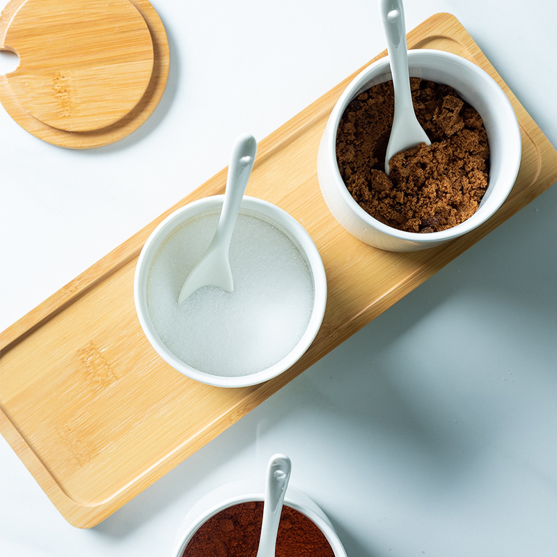 Cocina sal MSG condimento caja tarro de cerámica combinación única hogar comercial vinagre japonés botella LOGO producción