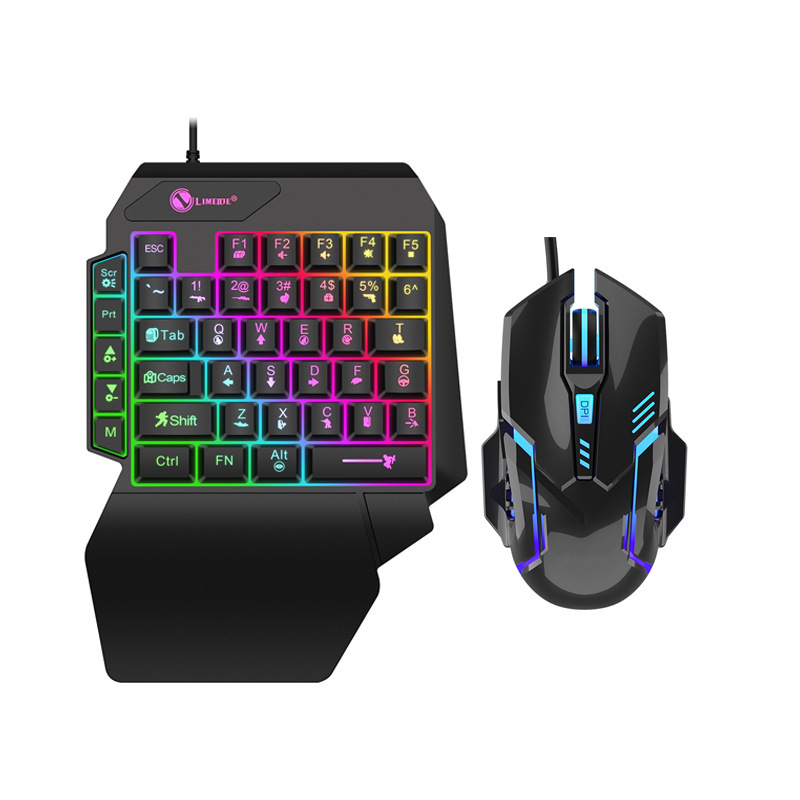 Limei Gk103S Luminous Gaming Keyboard with Mechanical Feel, One-Handed Keyboard for Pubg, Mobile Phone Keyboard and Mouse Converter Limei Gk103S Luminous Gaming Keyboard with Mechanical Feel, One-Handed Keyboard for Pubg, Mobile Phone Keyboard and Mouse Converter