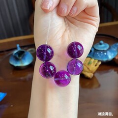 全净体天然乌拉圭紫水晶散珠9A珠子乌拉圭单珠单颗手串女配珠diy