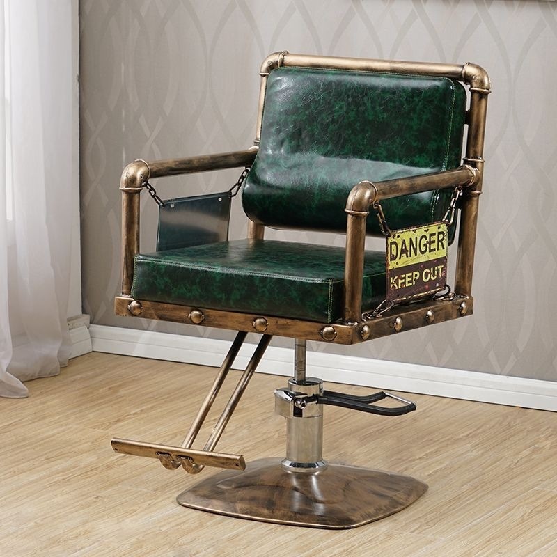 silla de peluquería especial de belleza salón de peluquería silla de elevación silla de pedal silla de hierro forjado corte de pelo corte de pelo retro image 23