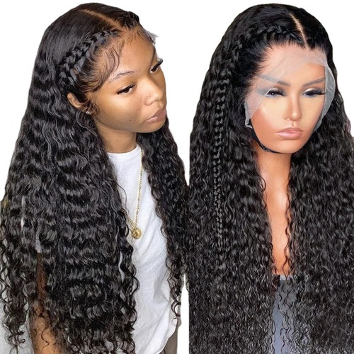 Amazon European and American wigs for women African small long curly hair chemical fiber machine-made semi-hand-woven front lace wig full headgear