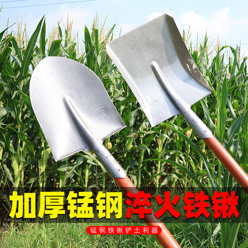 淬火铁锹加厚园艺工具小铁铲锰钢淬火土铲子农用挖土种菜农具铁锨
