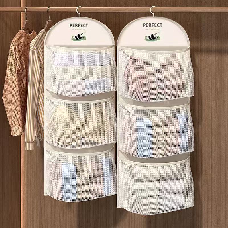靴下収納掛け袋多層タンス下着下着ドア後ろ壁掛け網ポケット寮収納ポケット衣類収納ケース|undefined