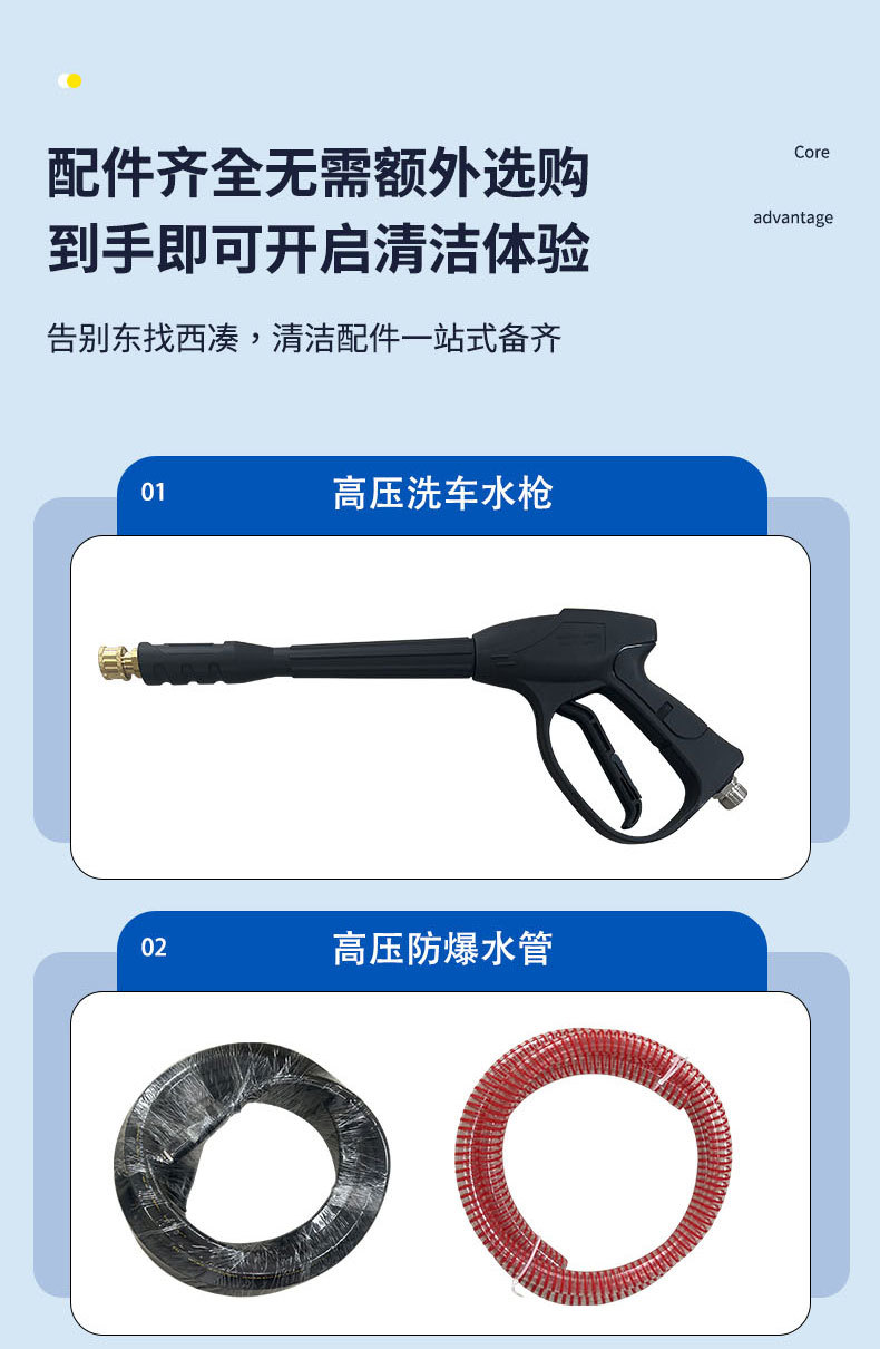 Household 220V Commercial Car Washing Machine 2Kw 3Kw Ultra-High Pressure Cleaning Machine for Car Wash Shops and Farms
