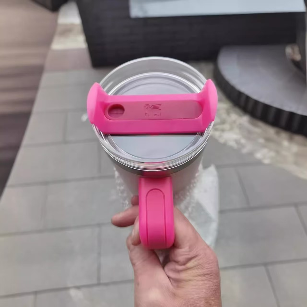 Taza de mango de 40oz de segunda generación transfronteriza Taza de coche de acero inoxidable 304 Vaso de vacío de doble capa portátil Ice Pajita Taza de vacío