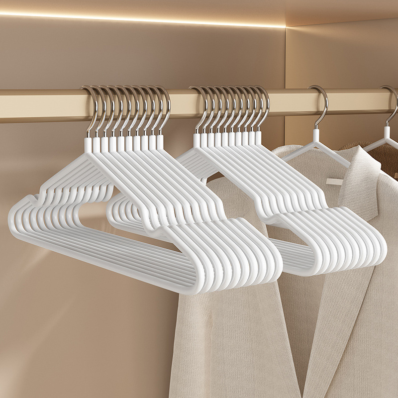 Wholesale Non-Slip, Traceless Clothes Hangers, Extra Thick Adult Hangers, Plastic-Coated Household Simple Dormitory Student Clothes Drying Rack Wholesale Non-Slip, Traceless Clothes Hangers, Extra Thick Adult Hangers, Plastic-Coated Household Simple Dormitory Student Clothes Drying Rack
