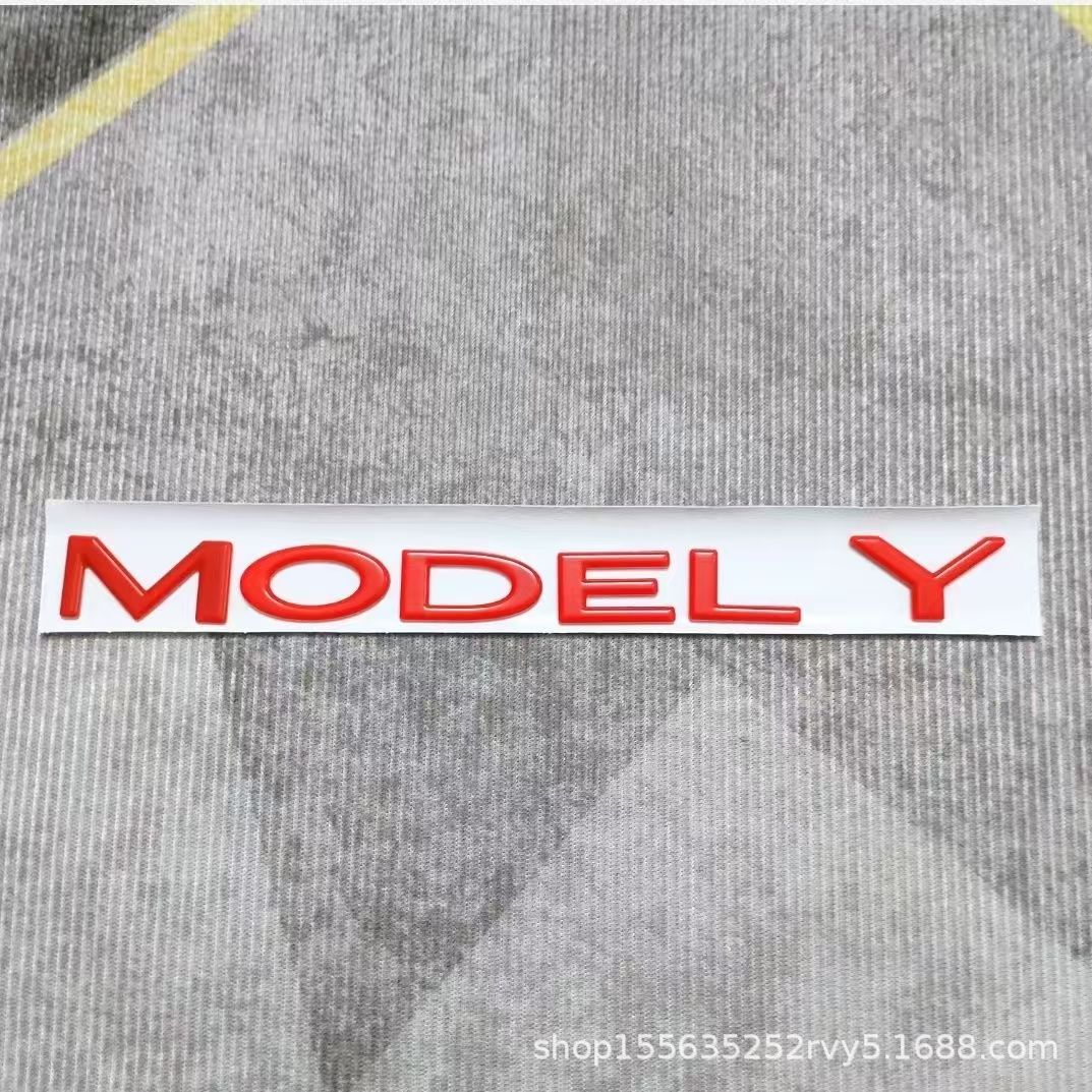 Suitable for Tesla Model 3Y, New 3 Yl Front Hood Emblem, Teslt Emblem, Rear Body Lettering Logo
