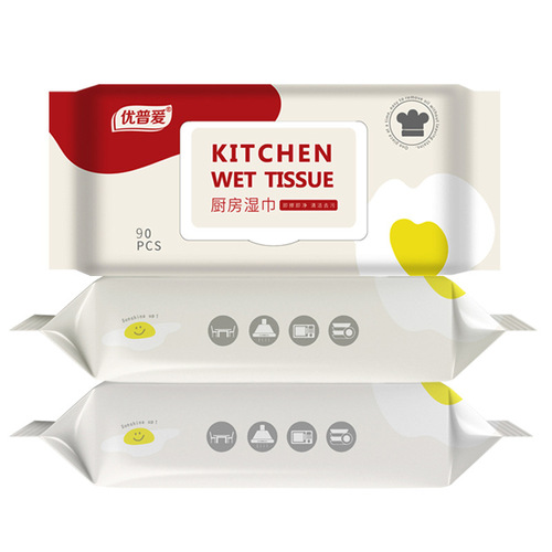 Wholesale factory kitchen wet wipes, large pack, specialized for cleaning, decontaminating, removing grease, smoke, and cooking range.