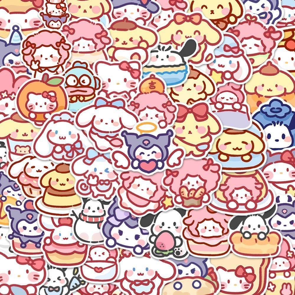 100 Mengmeng Sanrio мультфильм Kawaii наклейки с высоким содержанием лица