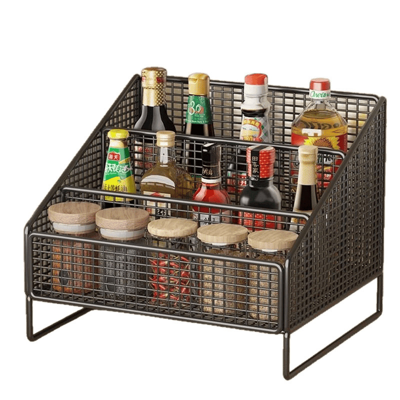 Estante de almacenamiento de condimentos para artículos de cocina Estante de almacenamiento de tazas domésticas Estante de almacenamiento multifuncional de condimentos