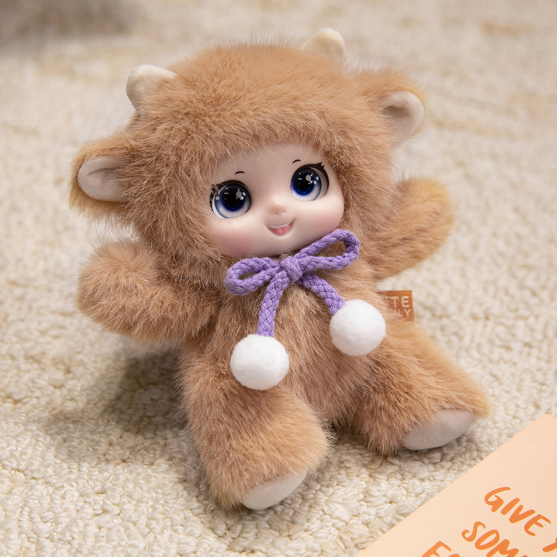 かわいい家族かわいい人形装飾品漫画動物家族ビニール人形かわいいキーホルダー人形ペンダント|undefined