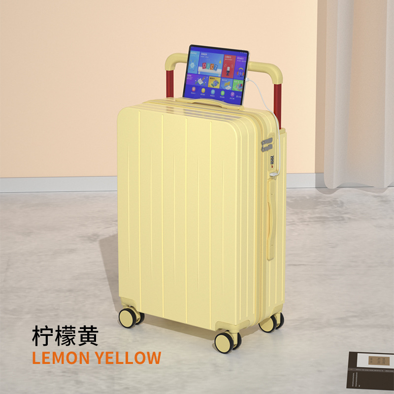 新款宽拉杆旅行箱男小清新行李箱女20寸登机箱24寸密码箱子万向轮|undefined