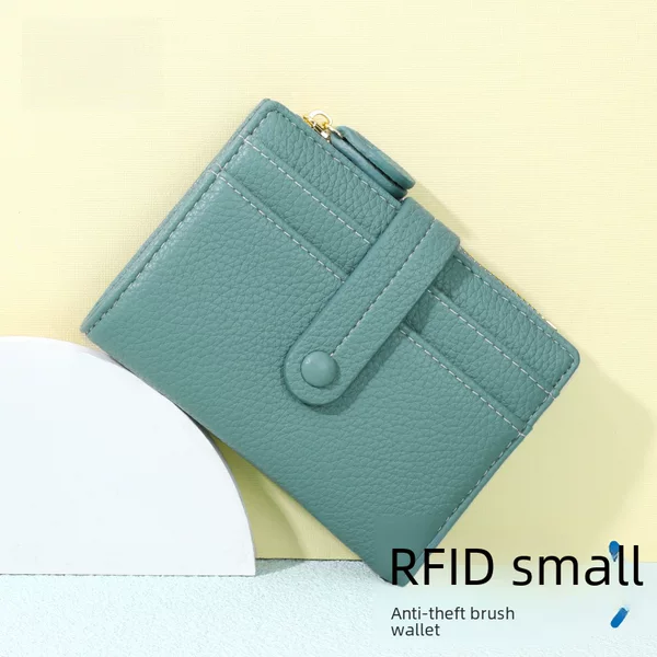 Rfid Anti-Theft Wallet New Multi-Card Slot Short Women's Pebbled Export Clutch Bag Wholesale Wallet