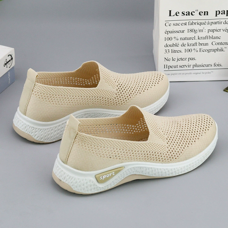 Кроссовки Slip-On с воздухопроницаемой летней сеткой от для женщин — обувь для отдыха и спорта с мягкой подошвой, импорт