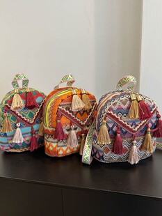 Ethnic backpack, fashionable universal shoulder bag to go out for traveling, ethnic style