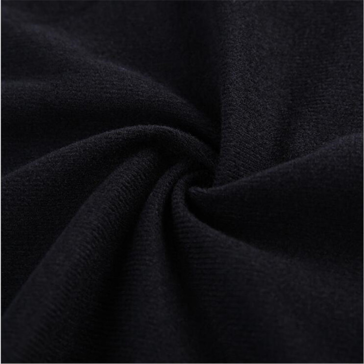 涤圈绒布料拉毛布包边面料单面绒复合底布经编抱枕里布黑色