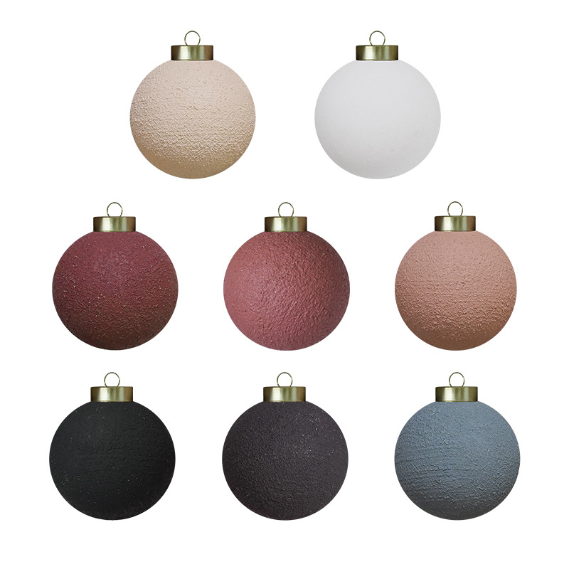 Amazon nuevo 8cm textura sensación de endurecimiento color cemento bola de Navidad decoración de Navidad bola de Navidad personalizada