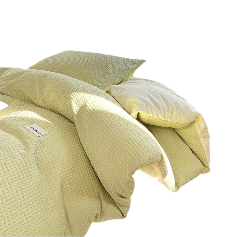 Clase A de alta gama de algodón waffle de cuatro piezas de algodón japonés waffle hoja de cama cubierta del edredón ins ropa de cama de algodón puro