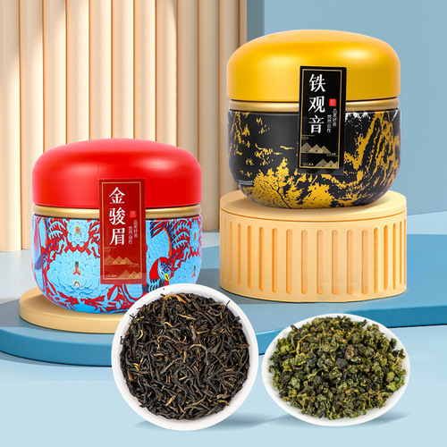 Tieguanyin Tea, Jin Jun Mei, Small-Leaf Black Tea Gift Boxed Handmade Gifts, Oolong Tea in Triangular Tea Bags