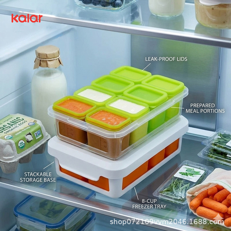 Kalar Cross-Border Versatile Baby Food Storage Box, Sealed Silicone Storage Box, Baby Food Freezing Box, Fresh-Keeping Box, Direct Sales from the Manufacturer Kalar Cross-Border Versatile Baby Food Storage Box, Sealed Silicone Storage Box, Baby Food Freezing Box, Fresh-Keeping Box, Direct Sales from the Manufacturer