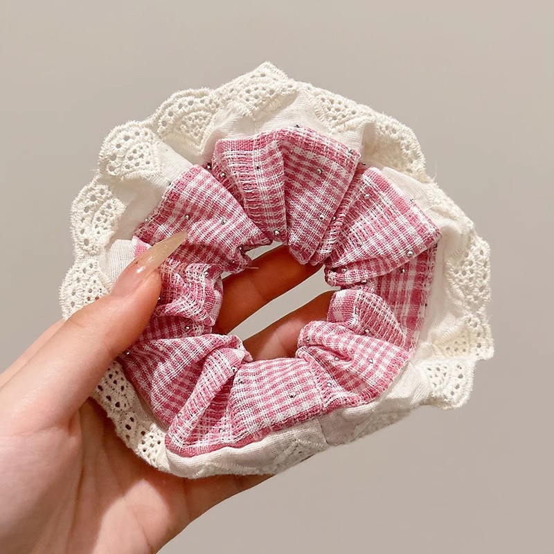 1#라인스톤 체크 대장링 핑크-13cm