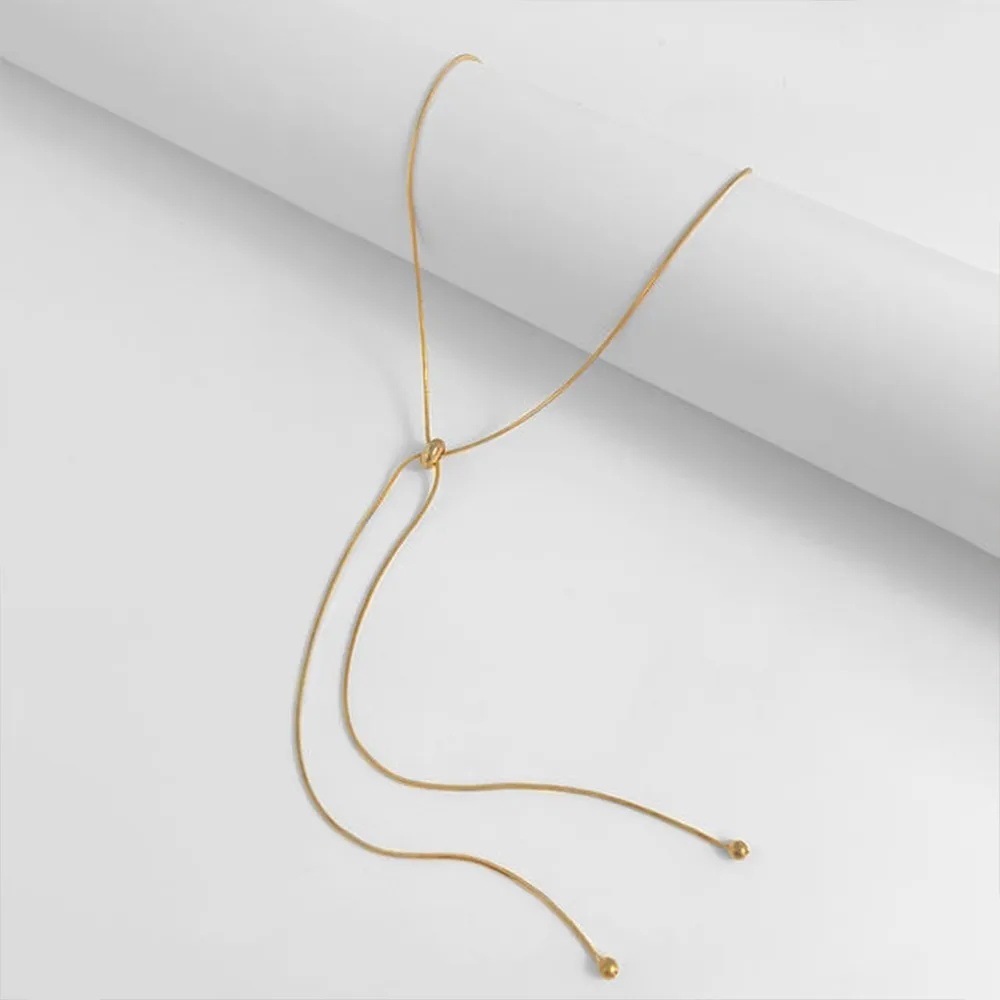 Coreano simple pulsera de tracción de hueso de serpiente ajustable corta y larga pulsera de tobillas de chicas estudiantes en el conjunto de collar de tobillas
