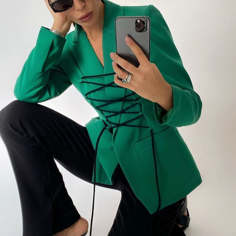 Long-sleeve, belt, small classic suit jacket, 2021 collection
