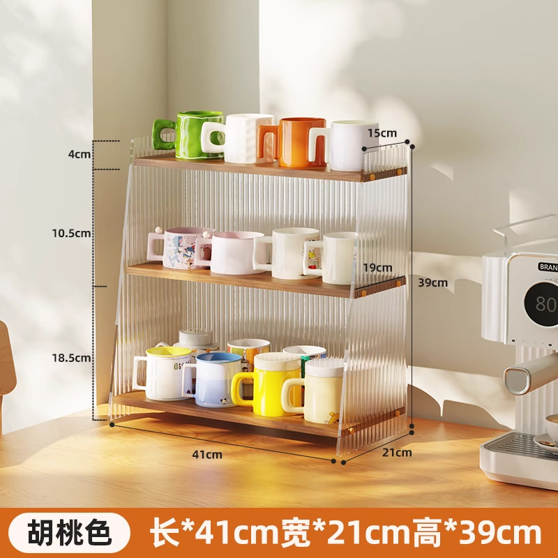 アクリル透明カップホルダーカップ収納ラックデスクトップガラスウォーターカップコーヒーティールームカウンタートップ整理ラック|undefined