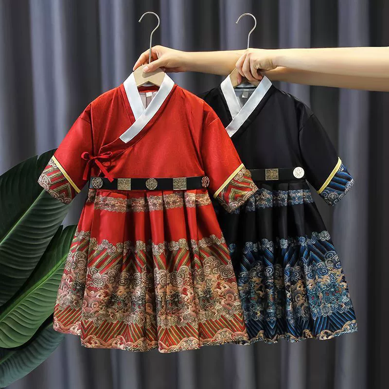 Модный длинный халат Hanfu для мальчиков с рисунком летающей рыбы, традиционный китайский костюм для мальчиков, костюм Тан-хранителя династии Мин для выступлений.