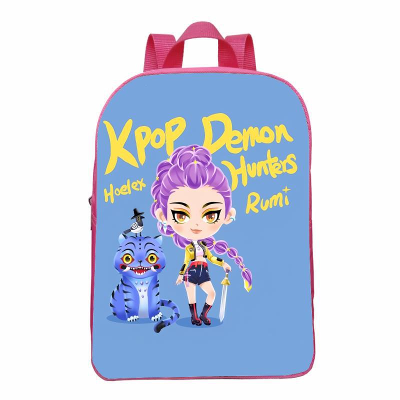 Huntrix Kpop Caza de brujas rosa mochila infantil mini mochila mochila jardín de infantes mochila para padres e hijos