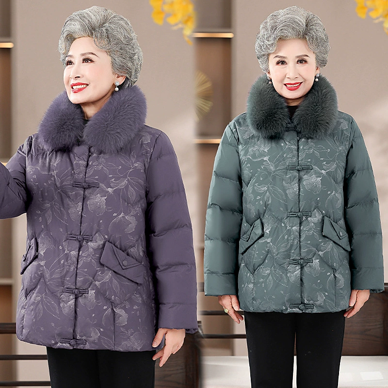 Зимняя женская длинная хлопчатобумажная одежда для пожилых женщин
