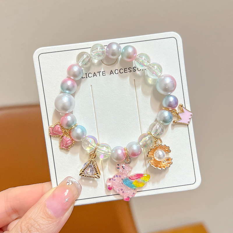 Brazaletes lindos colgante de niña accesorios de dibujos animados joyas de beads princesa de nieve joyas de pulseras de niños