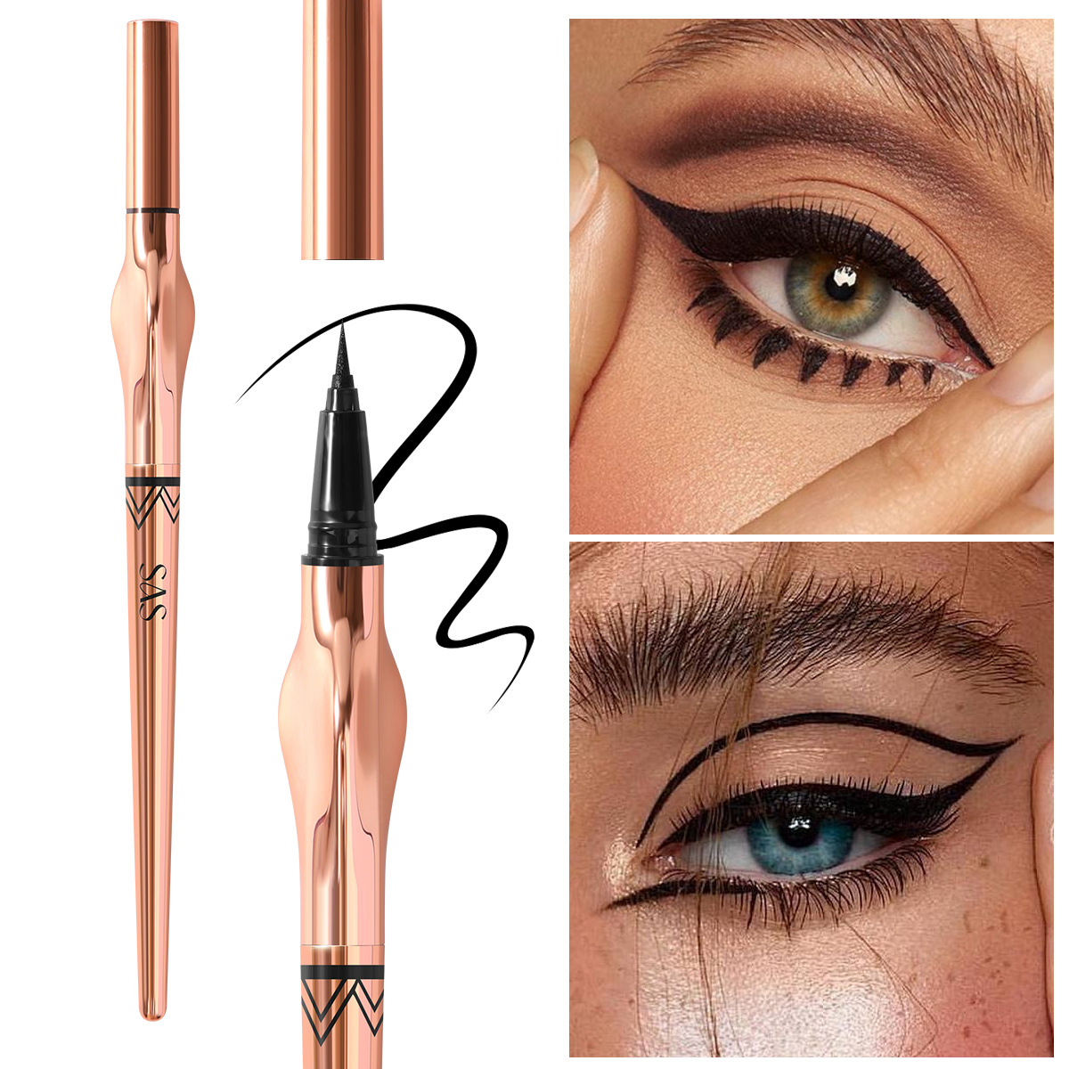 SAS transfronterizo Europa y América venta caliente delineador de ojos impermeable duradero anti-desafío al por mayor SAP020