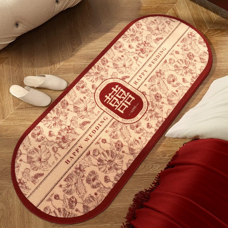 Красный ковер для спальни, плюшевое свадебное прикроватное одеяло, коврик для спальни и сидения, коврик для свадебной комнаты, коврик для ног