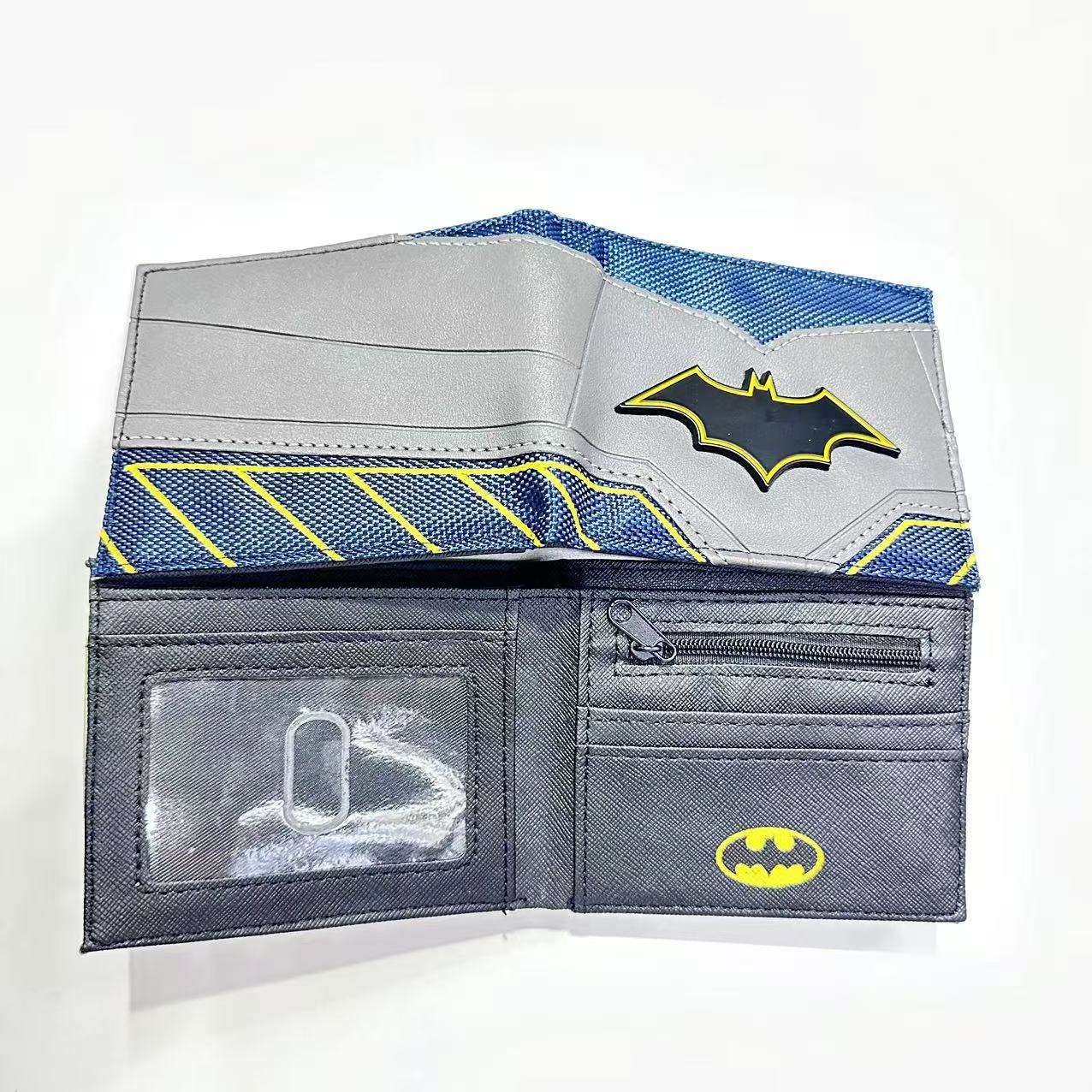 Monedero de metal de superhéroe Batman Spider-Man Capitán América Paquete de tarjeta de monedero de cuero de metal en relieve