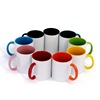 Custom 11oz color handle hot hand -transfacation ceramic cup blank printing picture heat sublimation consumables Mark cup crazy purchase