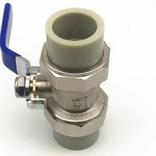 PPR双活接铜球阀 铜芯铜杆  灰色PPR双活接铜阀门