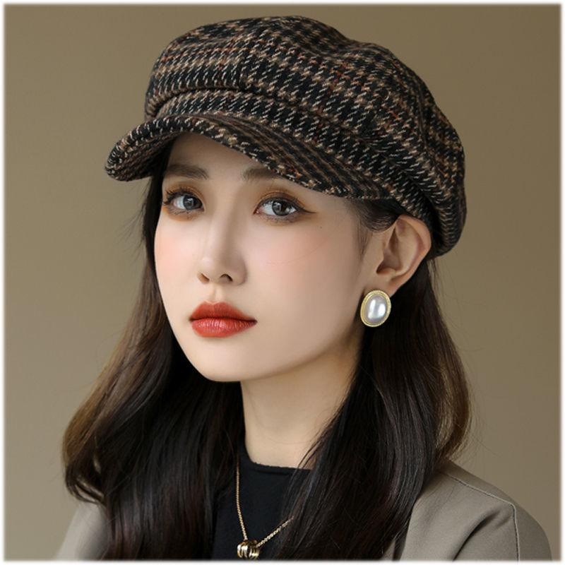 Elegant Women's Octagonal Beret Hat Korean Style Autumn Spring_voghion.com