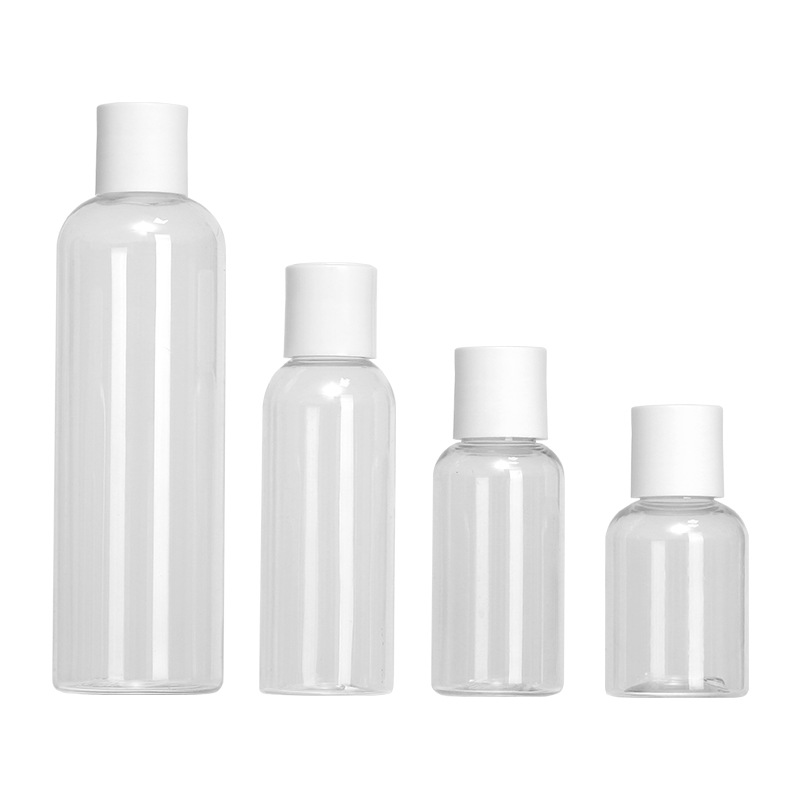 Material de embalaje cosmético al por mayor transparente hombro redondo 50-75ml sub-botella de tóner 100/250ml botella de rocío puro
