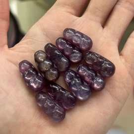 紫锂云母四季豆裸石小雕刻配件可DIY设计搭配未打孔