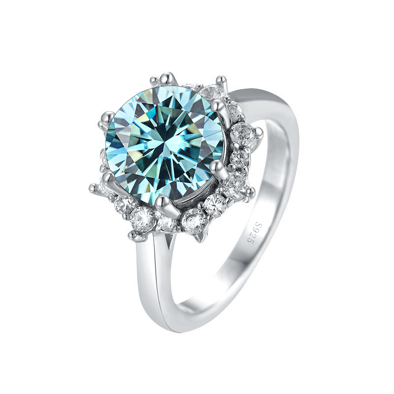 Color un quilate de anillo de piedra de morsa rosa D color VVS joyería exclusiva transfronteriza