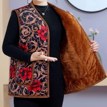 奶奶冬装加绒秋冬保暖老太太背心坎肩加肥中老年加大马甲加厚新款