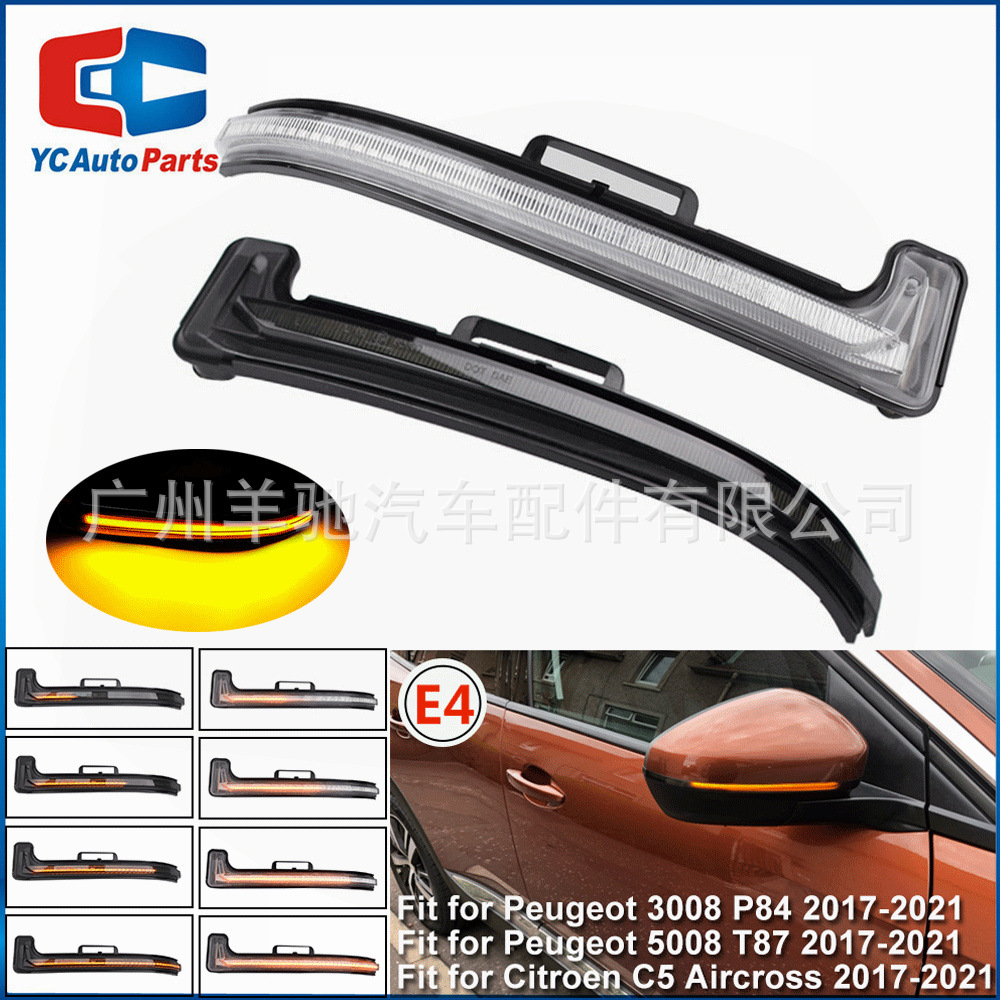 Aplicable a Peugeot 3008 5008 Citroën Citroën C5 LED espejo retrovisor luz de corriente luz de dirección